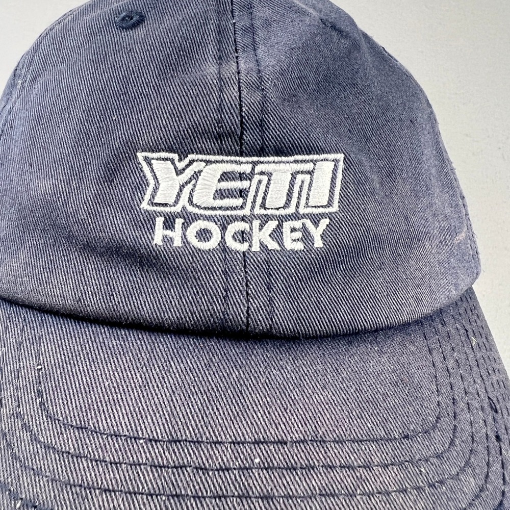 Yeti Hockey Baseball Cap Mens OSFA Navy Blue Embroidered USA Made Dad Hat Sport